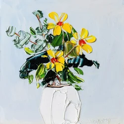 Levende blomster i impasto-teknikk