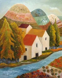 Høstlandsbyen ved elven