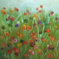 Fargerikt blomsterfelt
