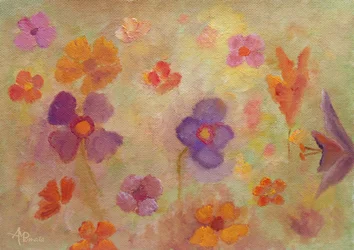 Fargerik blomsterhage