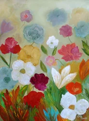 Fargerik blomsterhage