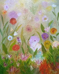 Fargerike blomster i hagen