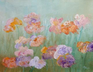 Fargerike blomster med struktur