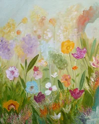 Fargerik eng med villblomster