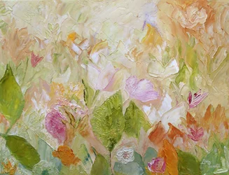 Blomster i pastellfarger med struktur