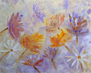 Levende, abstrakte blomster