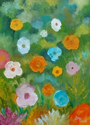 Et fargerikt blomsterfelt