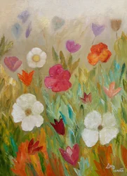 Et fargerikt blomsterfelt