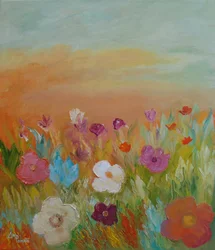 Et fargerikt blomsterfelt