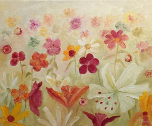 En fargerik blomsterhage