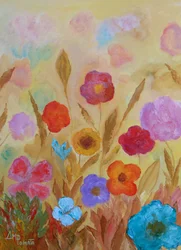 Fargerike blomster i hagen