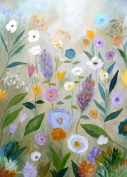 En fantasifull blomsterhage