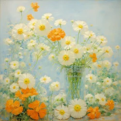 Blomster 34, ca. 2021 (olje på lerret)