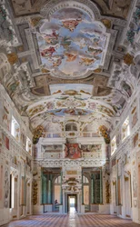 Tak i hallen med Bologna-kvarterene, Gardehallen, Este Ducal-palasset, Sassuolo, Italia