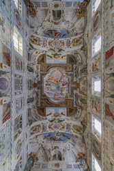 Tak i hallen med Bologna-kvarterene, Gardehallen, Este Ducal-palasset, Sassuolo, Italia