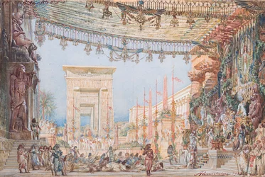 Scenografi for Opera Aida av Giuseppe Verdi, 1923.