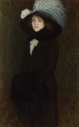 Portrett av en ung dame (olje på lerret)