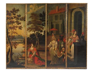 Firedelt dobbeltsidig skjerm, ca.1700
