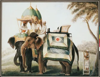 Elefanter med mahout, ca. 1815