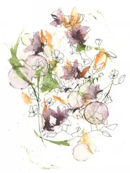 Abstrakte akvarellblomster