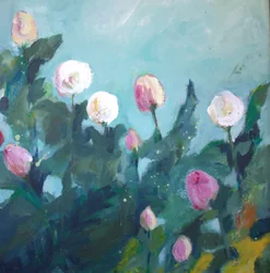Blomstrende hageblomster