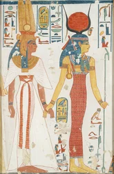 Kopi av veggmaleri fra dronningens grav 66 av Nefertari, Theben, 1900-tallet