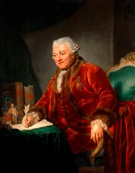 Portrett av Christian Andreas Cothenius (1708-1789) tysk lege"" Maleri av Anna Therbusch-Lisiewska (1721-1782)