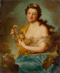 Selvportrett som flora, ca. 1766.