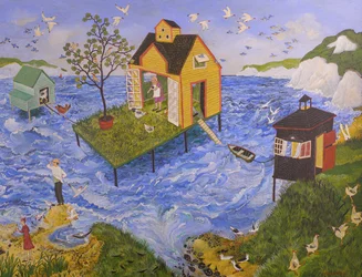 Blåfugler over, 2015 (akryl)