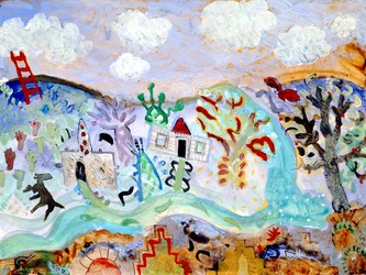 Vis frem skisser, 2003 (akryl)
