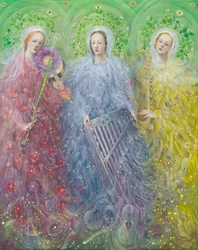 Messe for tre stemmer, 2016 (olje på belgisk lin)
