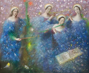 Gudinnen Naturas sang - etter musikken til Max Reger, 2013 (olje på belgisk lin)
