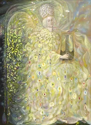 Visdommens engel, 2009 (olje og bladgull på belgisk lin)