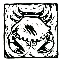 Horoskop (Krepsen), 2017 (linoleumstrykk)