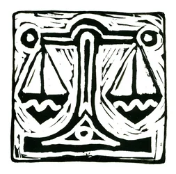 Horoskop (Vekten), 2017 (linoleumstrykk)