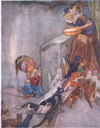 Melk for familien, fra The Big Book for Children (Herbert Strang) utgitt av Humphrey Milford, Oxford University Press, ca. 1920