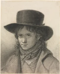 Selvportrett i hatt, ca. 1790.
