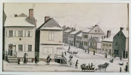 Hjørnet av Warren og Greenwich Street, 1809