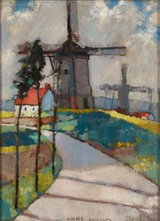 Vindmøller ved Pas De Calais (olje om bord)