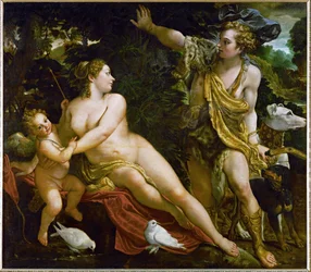 Adonis oppdager Venus (maleri på lerret)