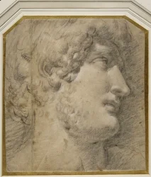 Leder for keiser Gallienus (eller? Hadrian), etter det antikke (svart kritt på krempapir)
