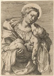 Madonnaen og barnet med et eple