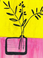Vase med blomstermønster