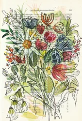 Akvarellskisse av blomster