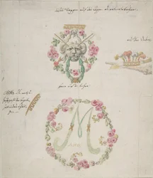 Ornamental design for porselen, 1700-tallet.
