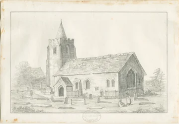 Acton Trussell Church: blyanttegning, nd [?1800-tallet] (tegning)