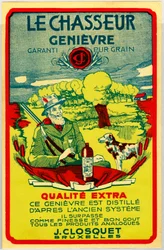 Annonseklistremerke for jeneverbrennevin fra Belgia
