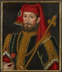 Barokk: Kong Henrik IV av England (1367-1413), Anonym, ca. 1600. Olje på tre, 50,5x43. Privat samling