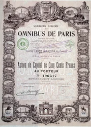Kapitalandel på 500 franc i Paris omnibus, 20. århundre Coll. Dele