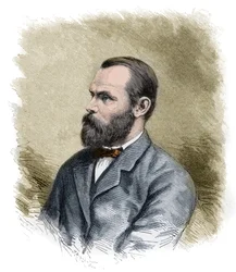 Carl Christian Koldewey (1837-1908) German Arctic explorer, leader of both German North Polar Expeditions - Carl Christian Koldewey German polar explorer - engraving late 19th century